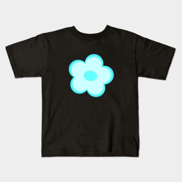 Ice blue Flower Kids T-Shirt by Funky Flower Girl